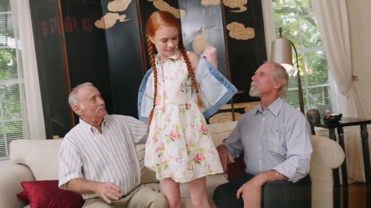 Pigtails ginger petite fucked doggystyle