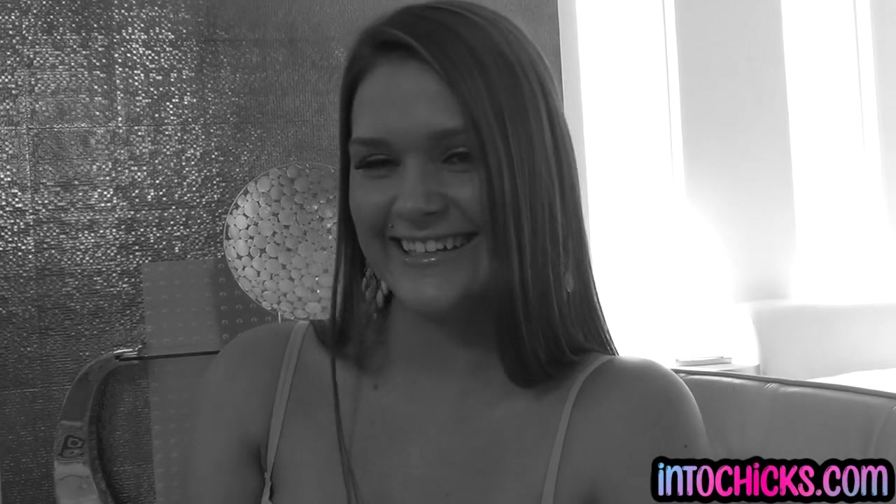 Small titted 20yo brunette lesbos eat each other out