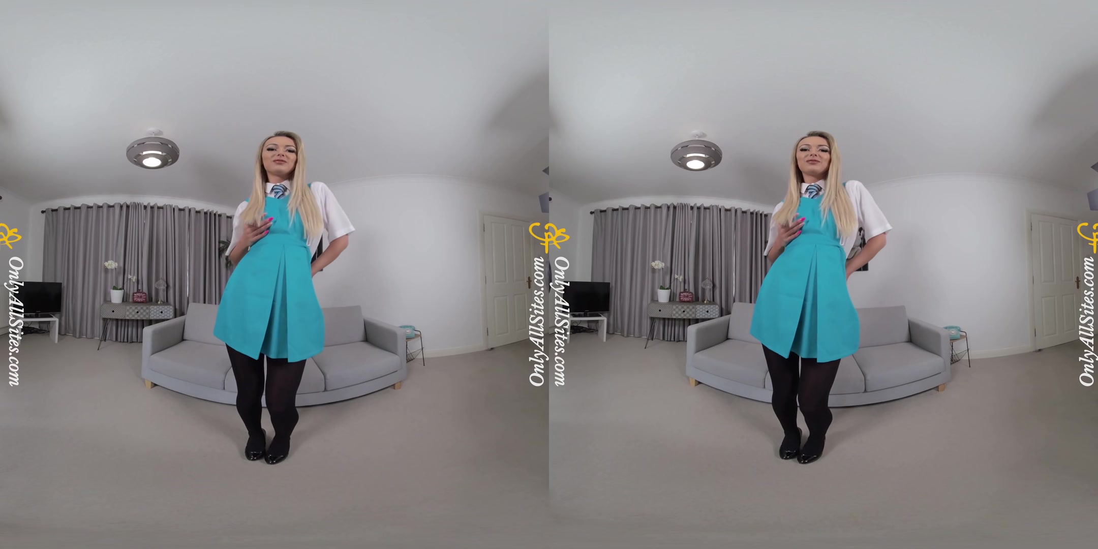 Lauren Louise - Pantyhose and Shaved Pussy - OnlyTease