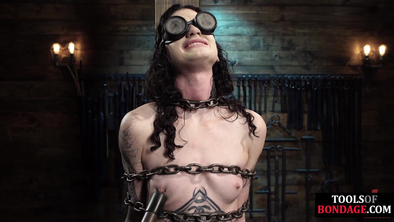 Submissive tattooed 19yo slut dominated by BDSM dude