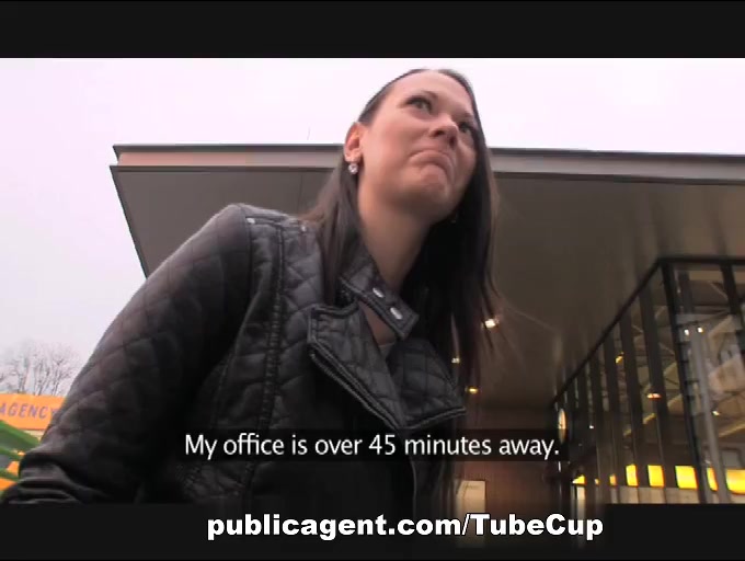 Pretty brunette gets fucked in the middle of nowhere