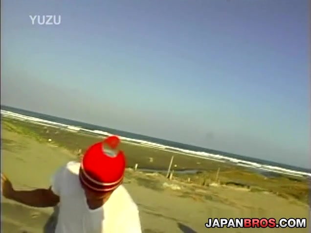 Busty Japanese gal gets things in her wet cunt