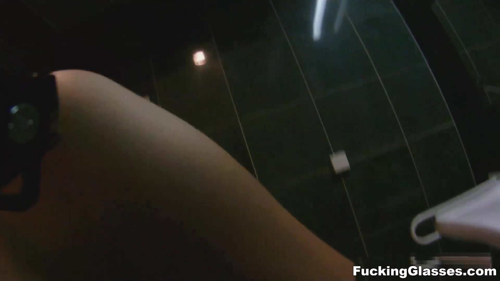 Fucking Glasses - Mazy teen 18+ - Public restroom orgasm