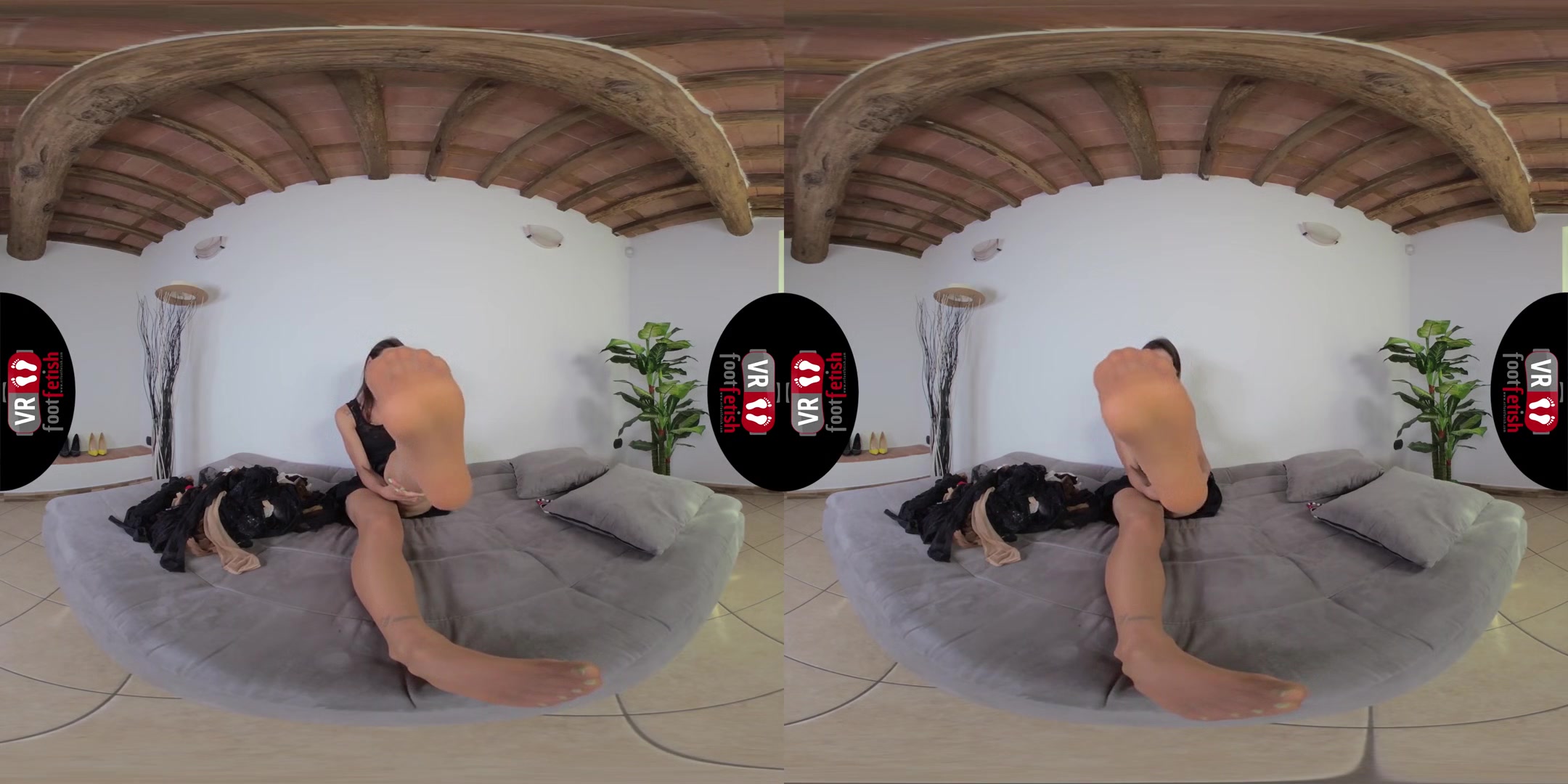Gorgeously Seductive Petra lures You With Her Pantyhosed Feet; Leg Foot and Stockings Fetish VR Porn