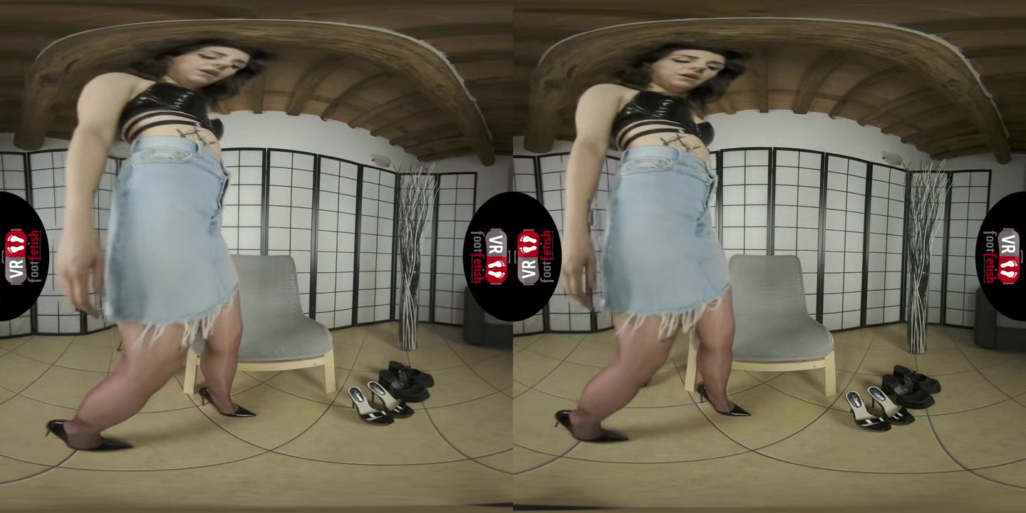 Powerful Girl Molli Loses All Of Her Clothes In VR Apart From Her Favorite Red Pantyhose - VRFootFetish