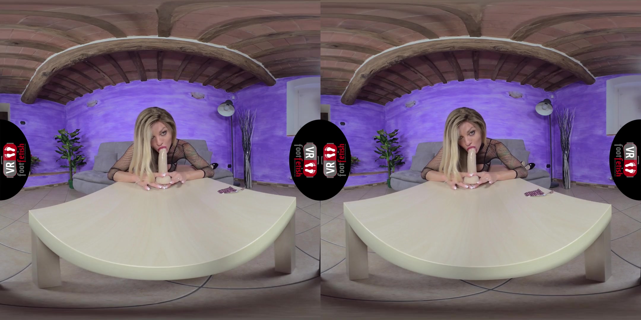 Breathtakingly Gorgeous Noemi Blonde Plays With A Realistic Dildo - Foot Fetish Virtual Reality Pornstar in a Body Stocking