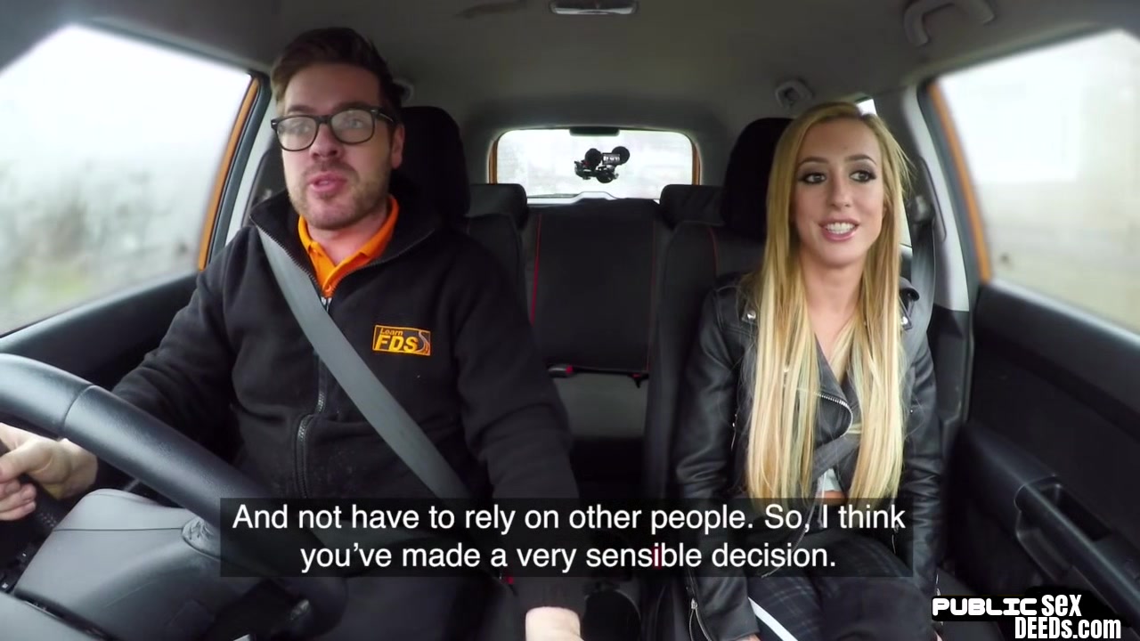 Driving student 18+ anal babe public fucked in car by instructor