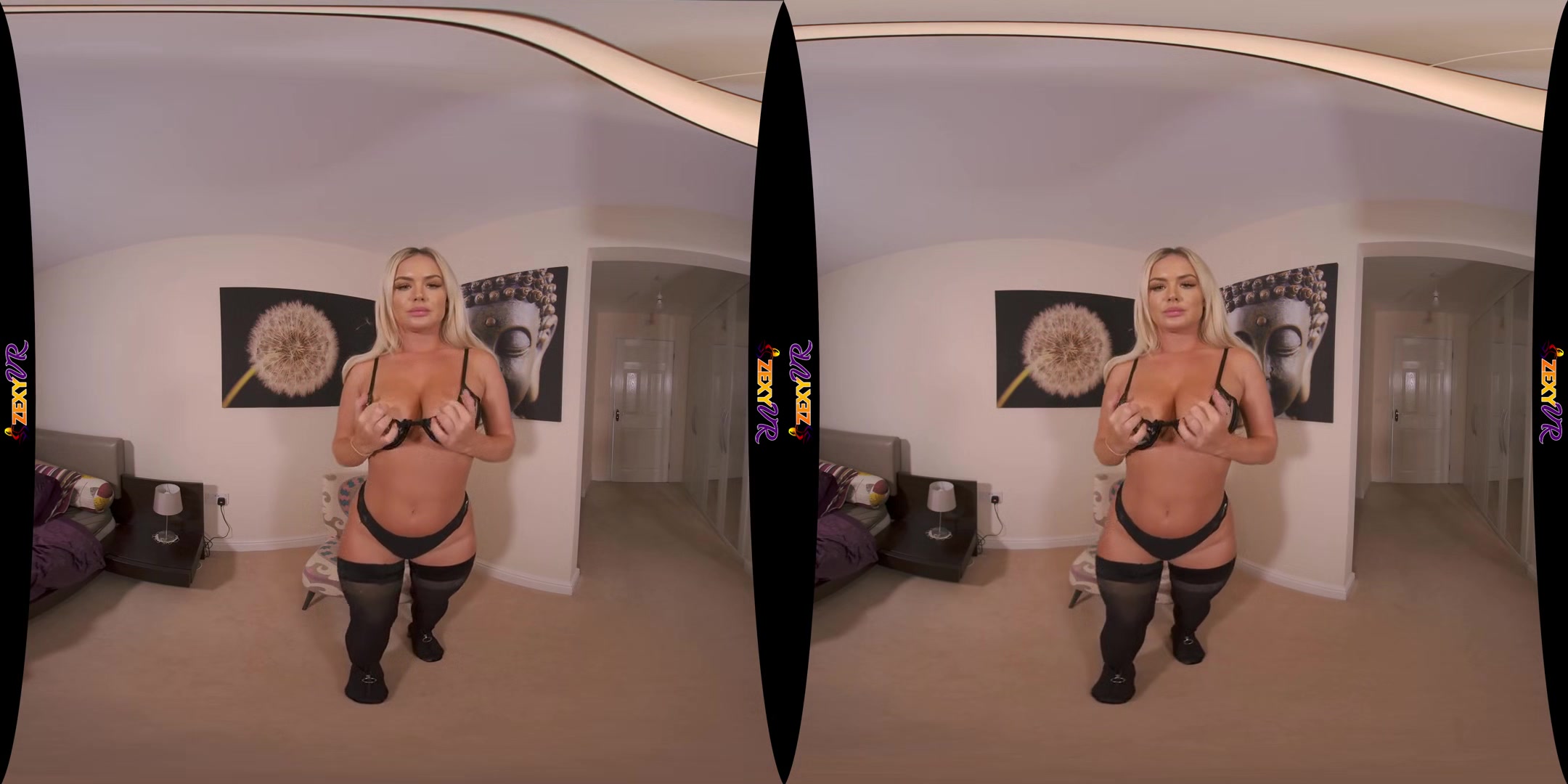 Wanna Play? - Busty Blonde Solo Striptease - SexLikeReal