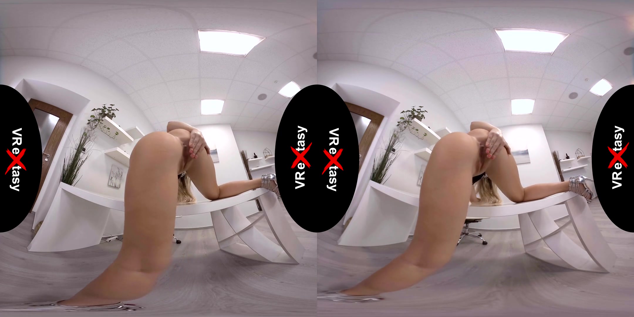 Victoria Pure - Waiting for You - Hot Blonde on the Table Strips and Masturbates