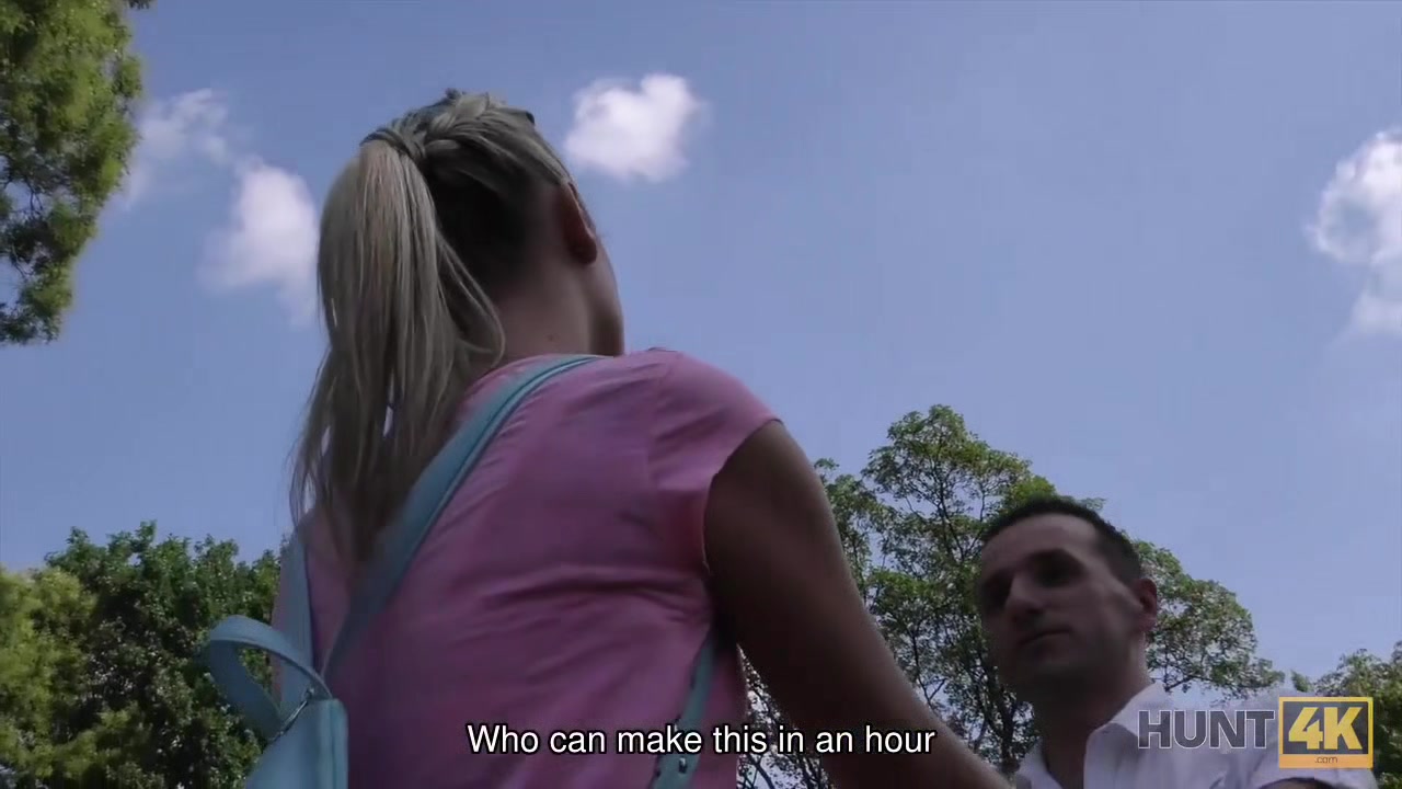 HUNT4K. Young lovers decided that sex for money is a good chance