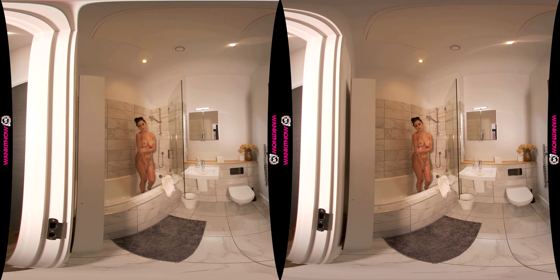 Soap Up And Wank For Me - Cute Brunette Solo - SexLikeReal