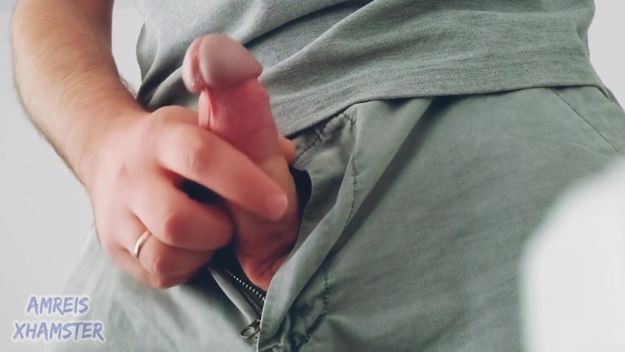 Masturbation - Pre-cum And Sperm. Orgasm In Shorts At Work
