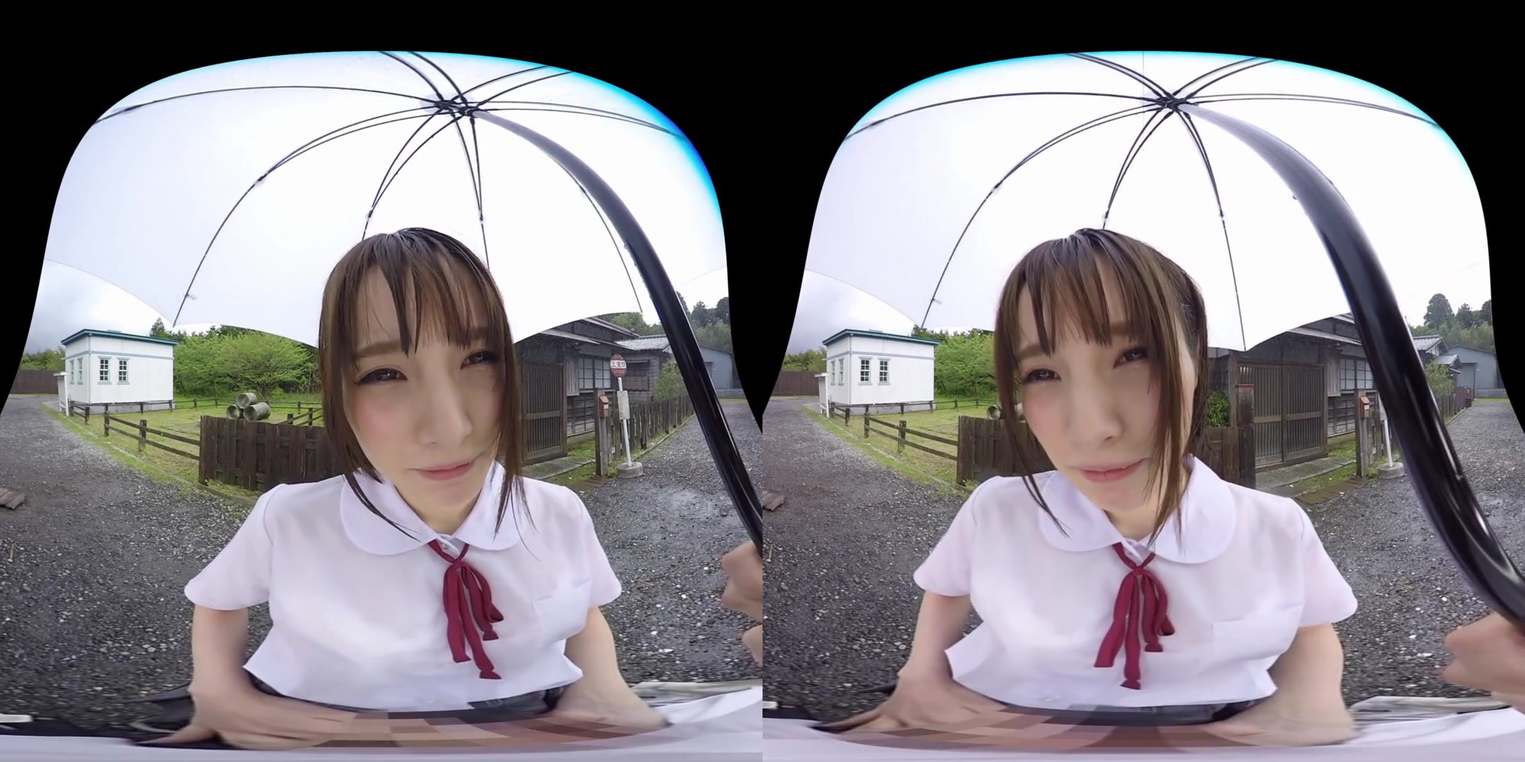 Sharing an Umbrella with Your Girlfriend on the way Home from School; Hot Japanese Outdoor Sex