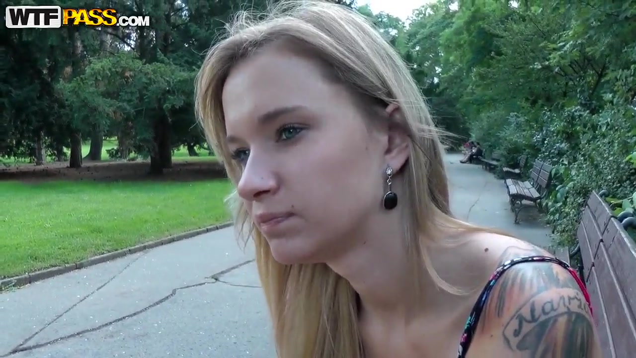 Arousing blonde amateur Beatrice shows her body in public