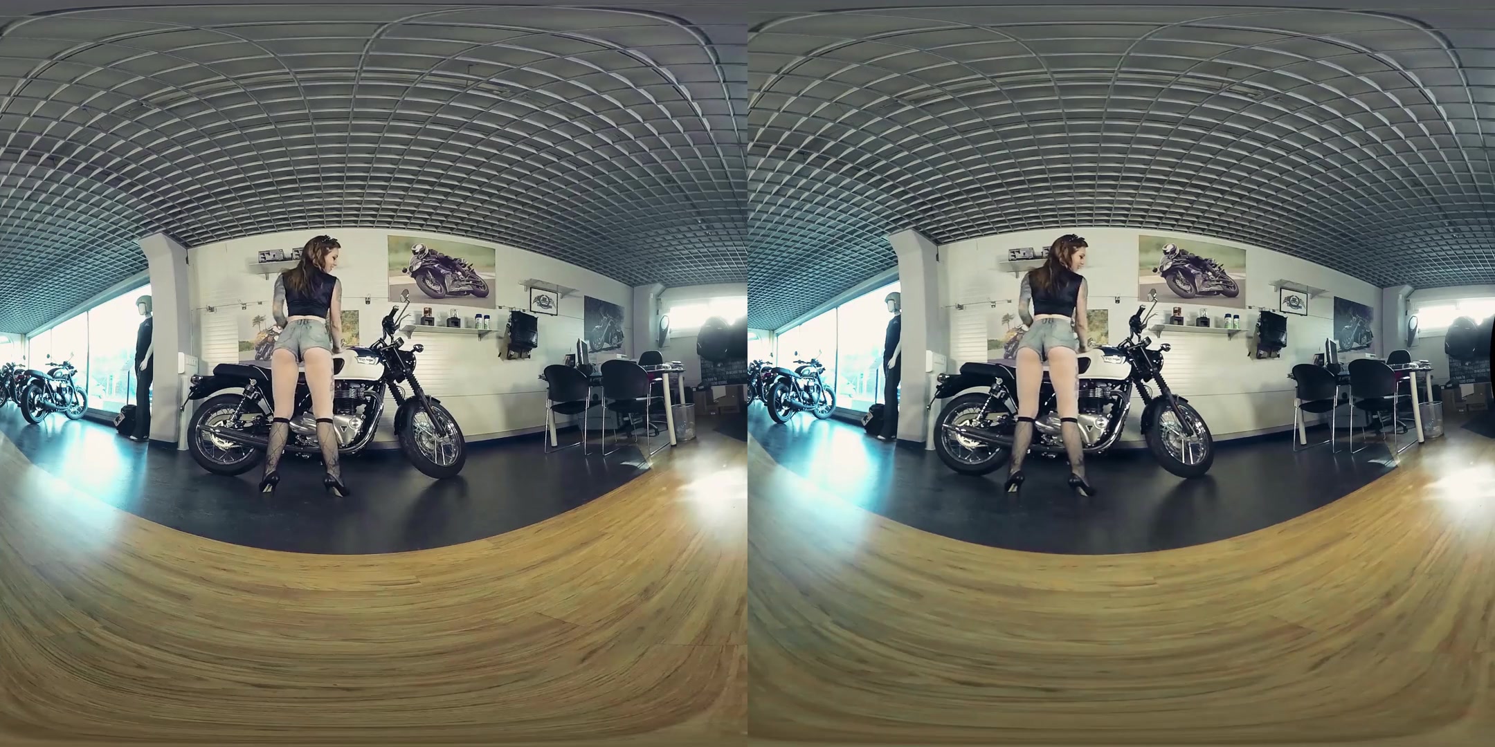 Foxy Sanie in Foxy Gets Naked While Buying a Motorcycle - BravoModelsMedia