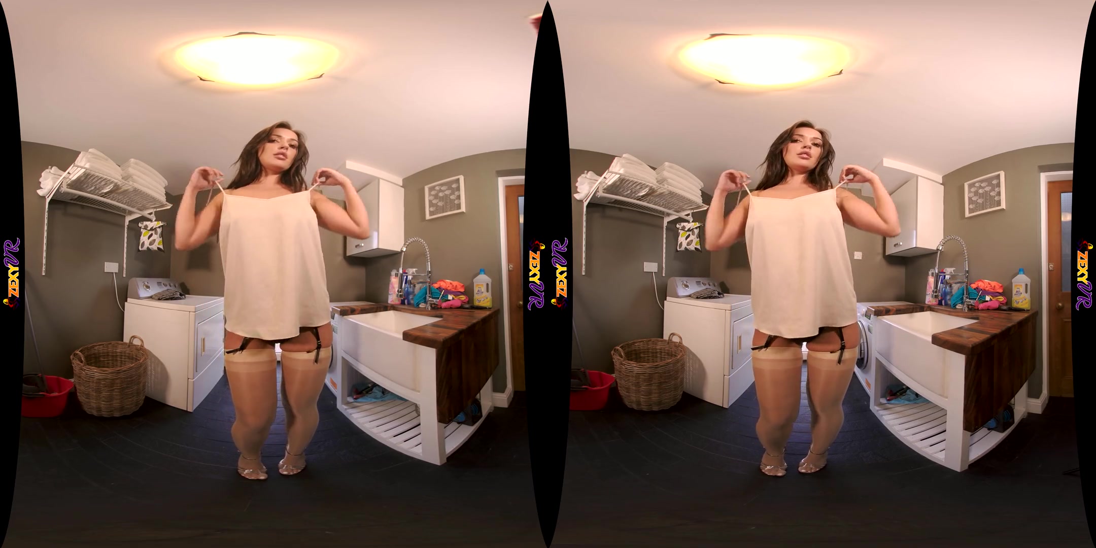 Slippery When Wet - Busty Latina Babe Solo Striptease