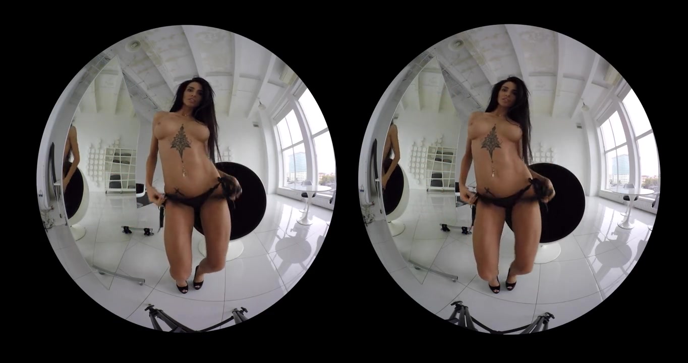 Fit Tattooed Brunette Sexy Striptease
