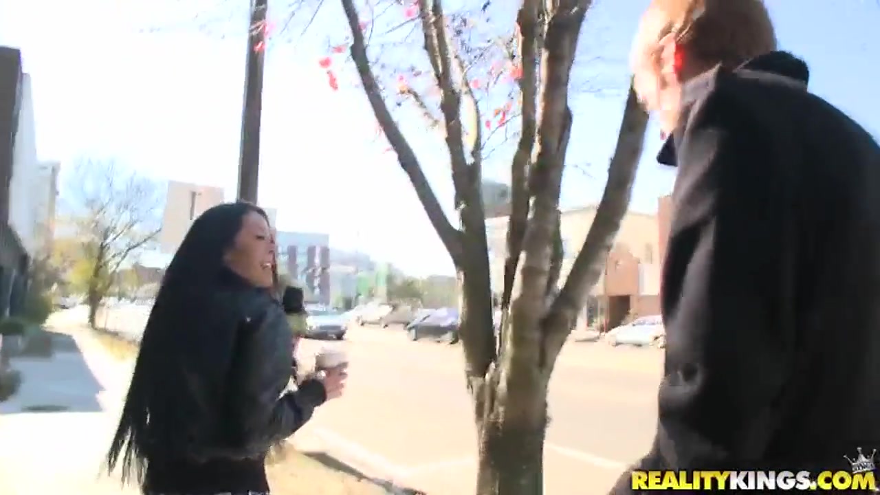 Hot seduction of some pretty babes on the street
