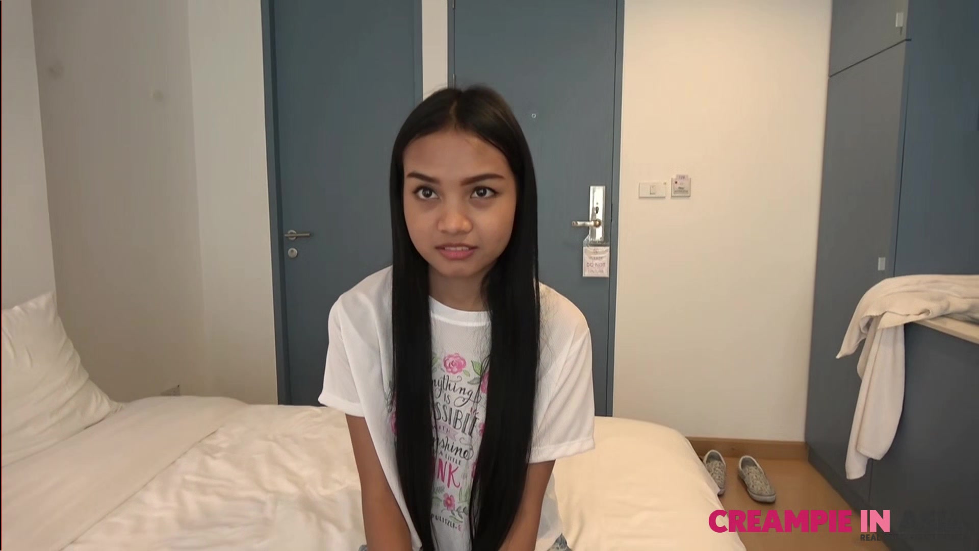 Bareback fucking a super tiny Asian teen 18+
