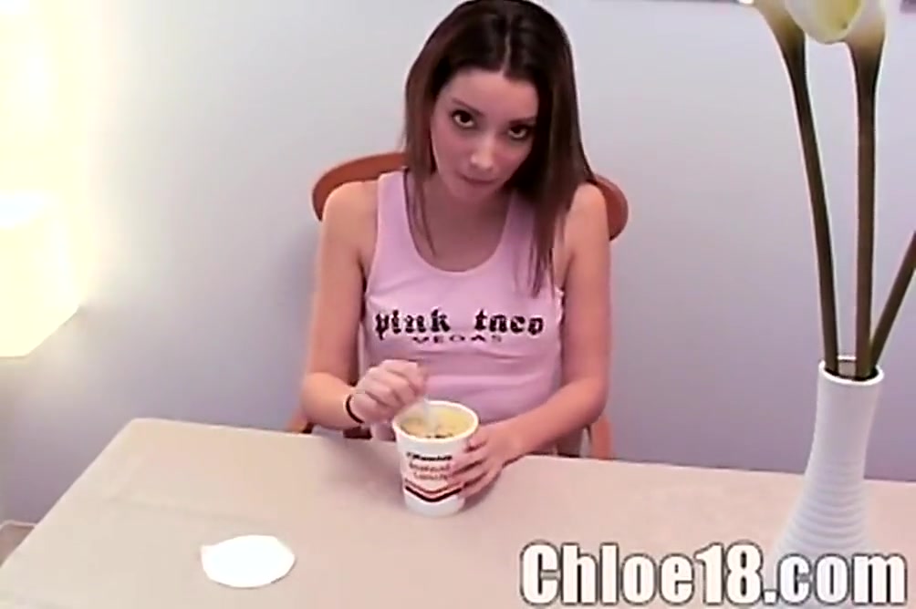 Chloe Touches Herself At Breakfast