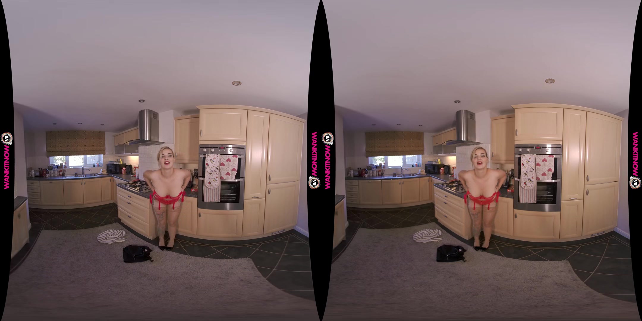 Cum In The Kitchen - Busty Blonde Housewife Striptease