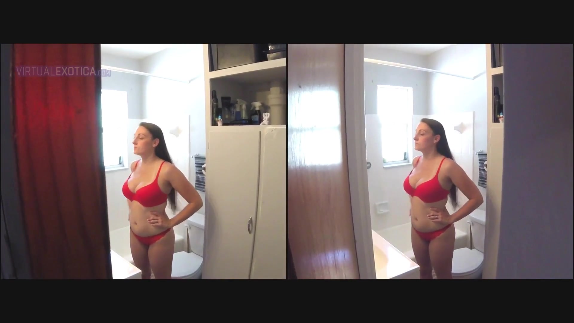 Stepsister Melanie Hicks Time-Rreeze Bathroom Feelup - Curvy Big Tits
