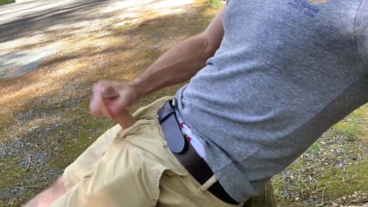 I Jerk-off And Cum After The Gym At A Rest Stop Parking Lot