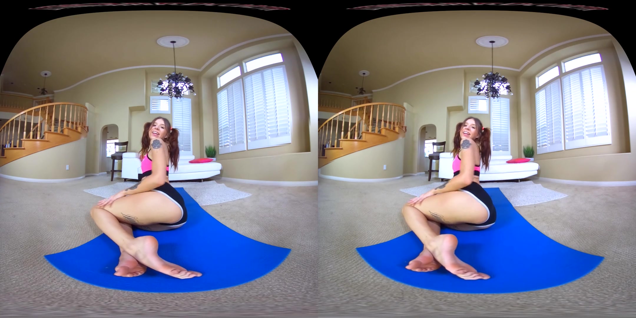 After Workout Massage; stretching exercise petite teen 18+ young tattoos small tits