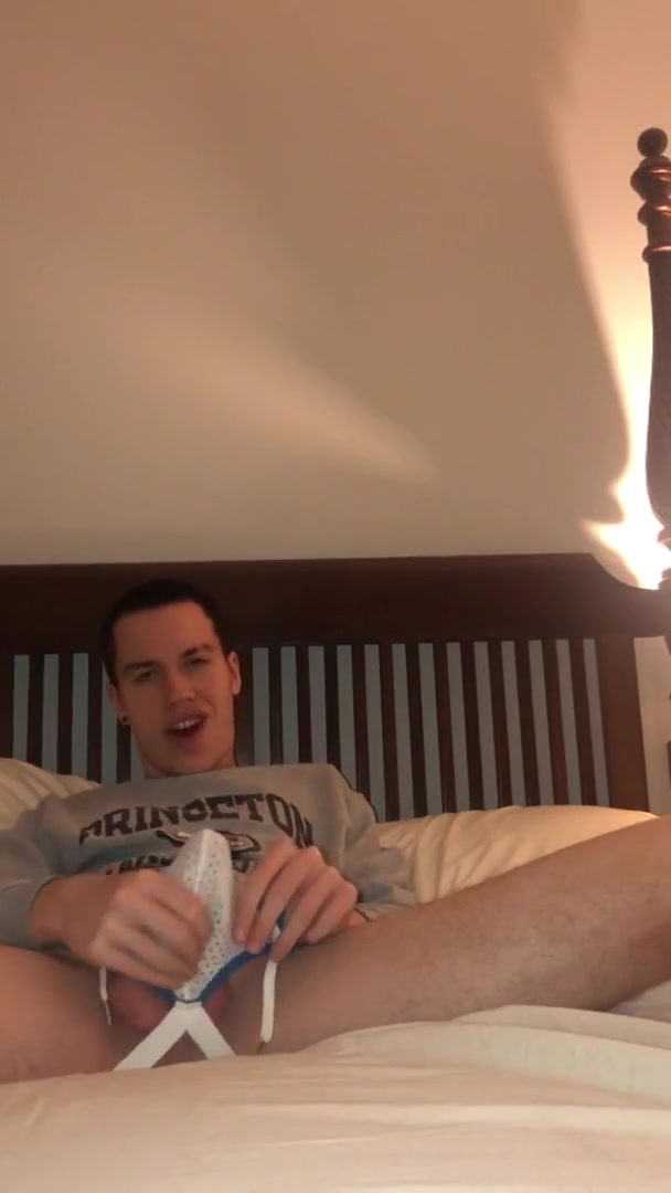 19 Year Old College Frat Boy Jerks Of Wearing Sweatshirt