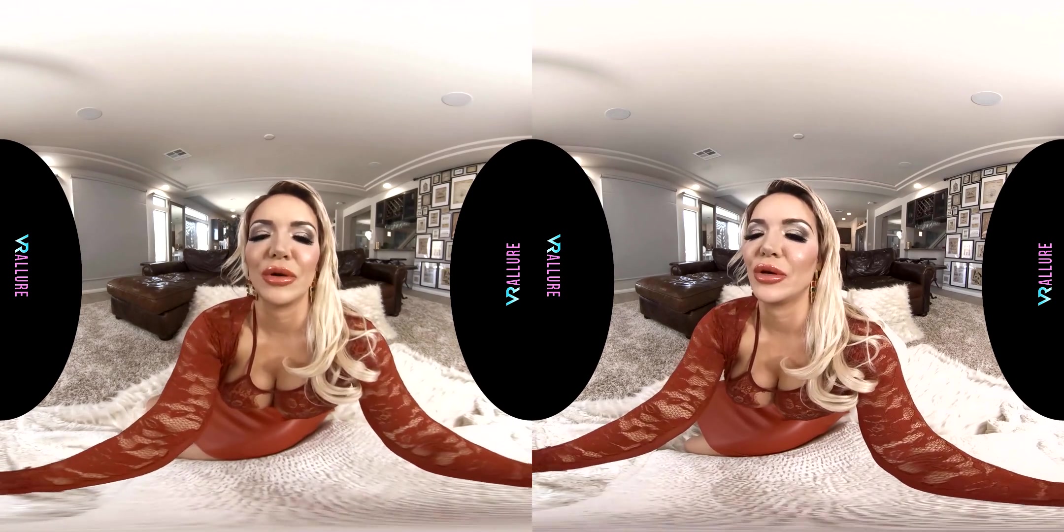 Do You Think The Neighbors Heard Us? - Big Tit Blonde MILF in a Red Body Stocking