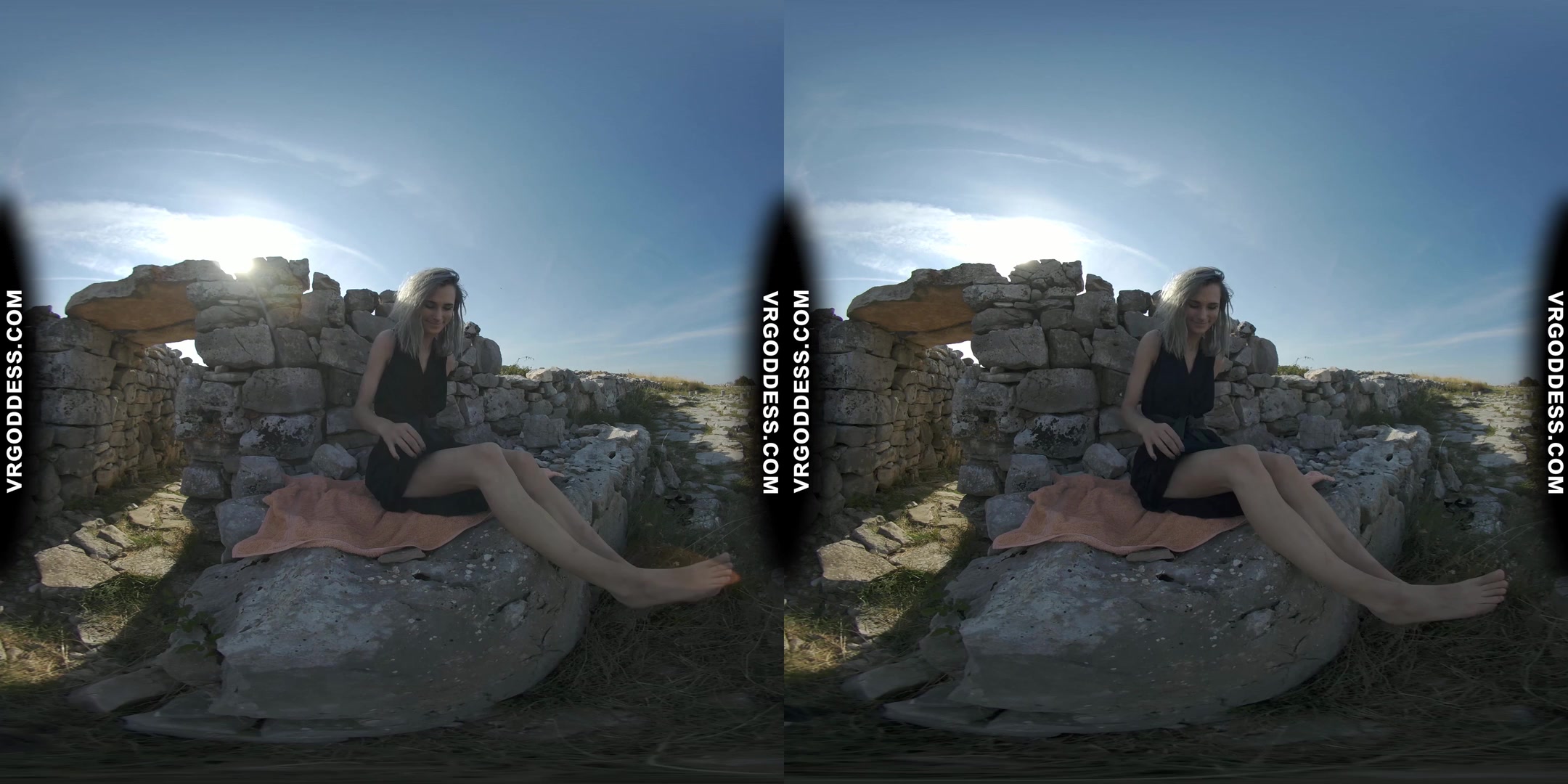 Poppy Risky Public Masturbation In Ancient Ruins On Vacation And Getting Caught By Tourists