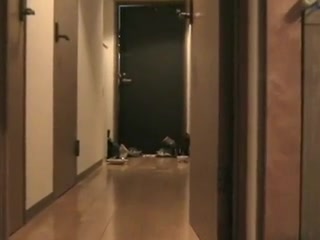 Lucky pizza delivery guy gets a nice view on my sexy lingerie