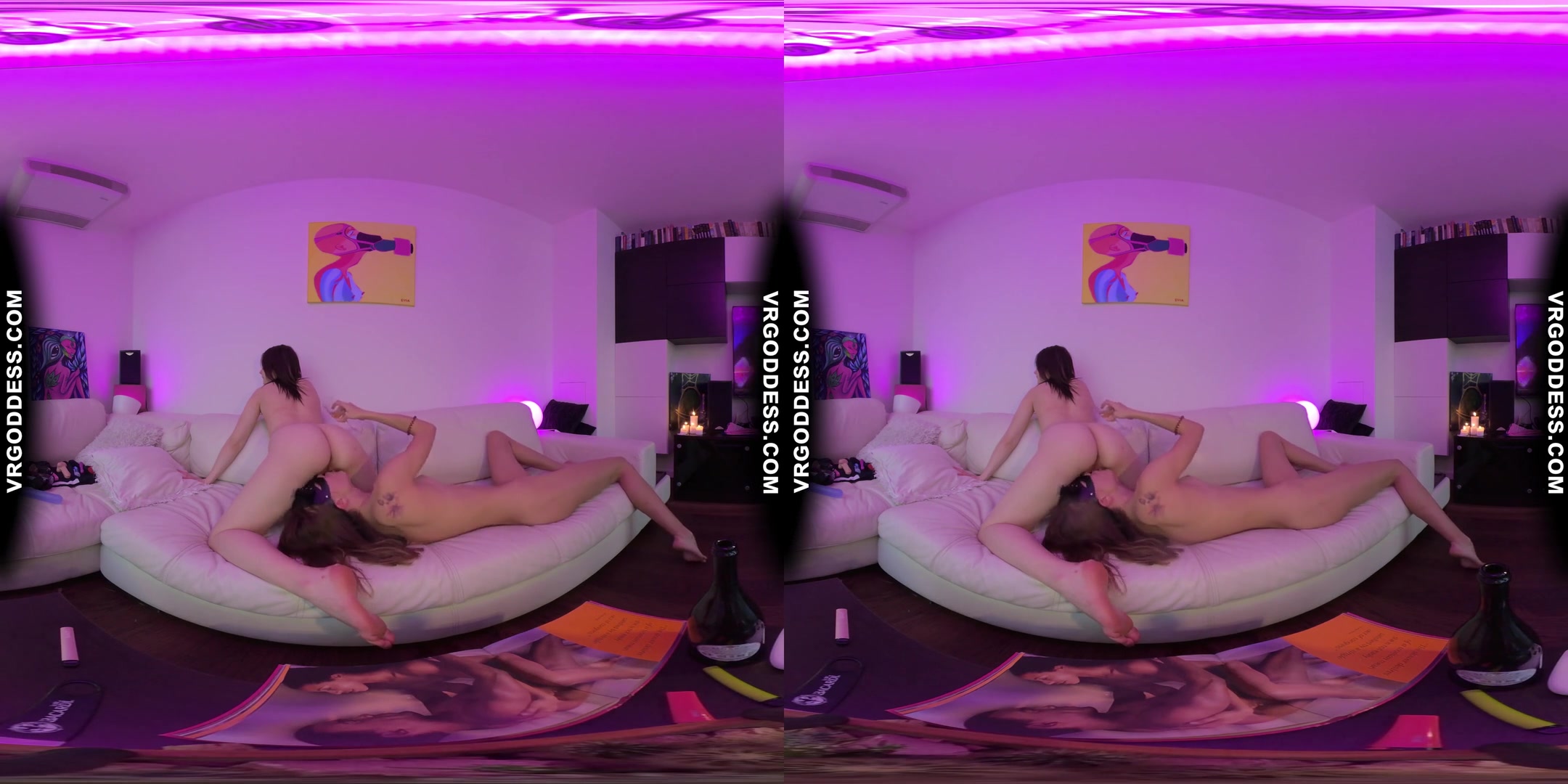 Matty Bong Smoking With Miss Pussycat Aesthetic Pink Double Dildo Lesbian Kama Sutra