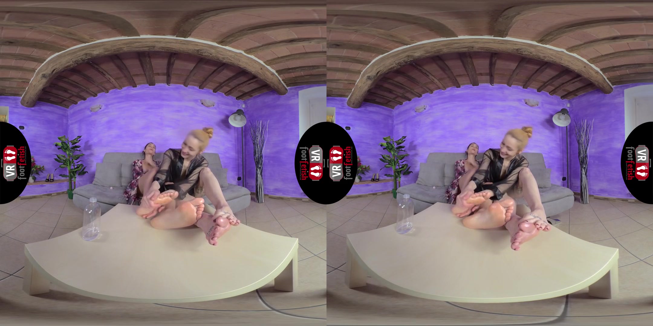 Sexy Chiara And Stella Massage Each Other's Feet With Oil - Lesbian Foot Fetish VR