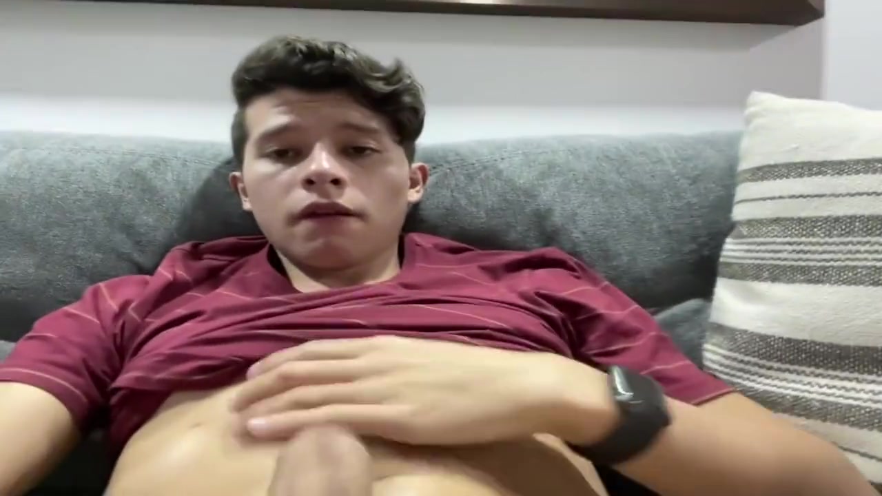 Hot teen 18+ Jerking Of In The Sofa Spilling A Huge Load Of Cum