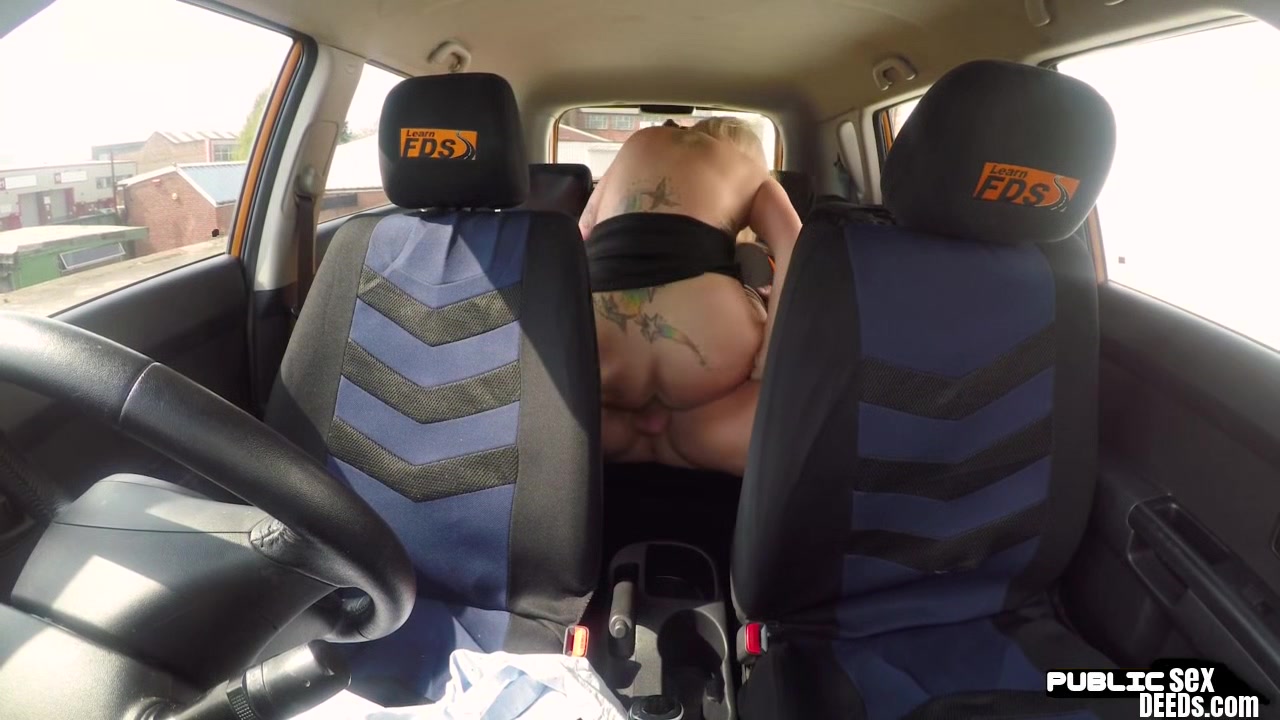 Bigboob UK squirter fucks driving tutor before tugging dick