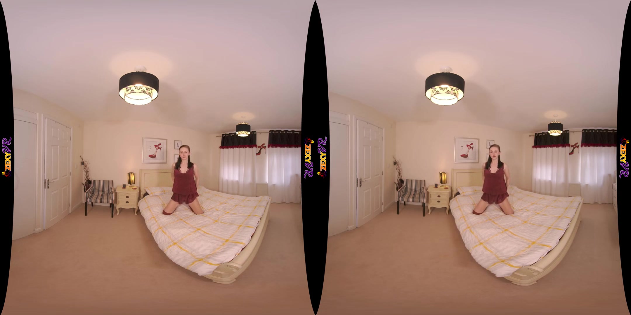 Temping & Teasing - Petite Brunette Striptease on the Bed