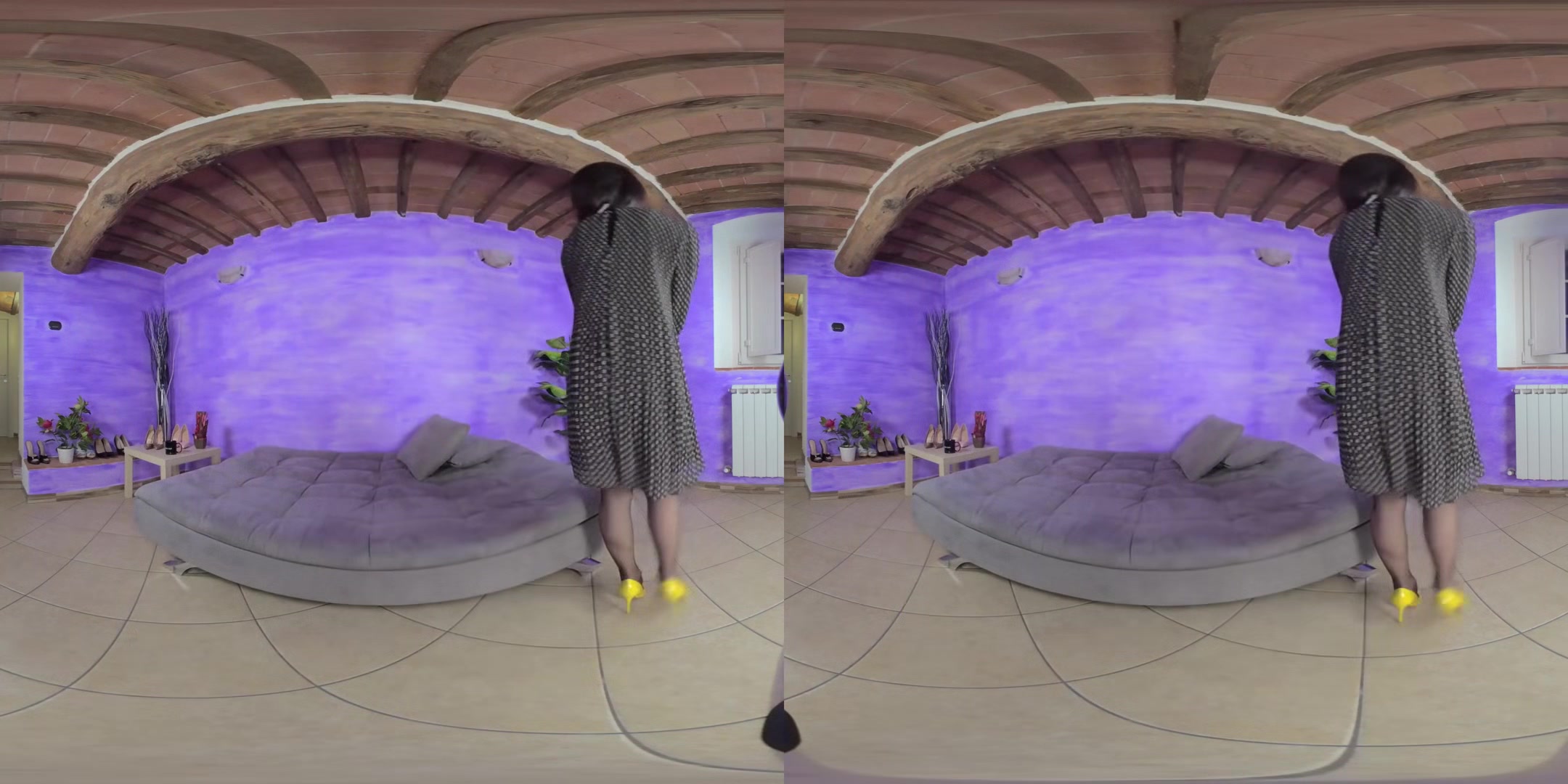 Sexy Petra's Delicious Feet In Yellow Pointed - Toe Stilettos; Seductive Leg Fetish VR Video