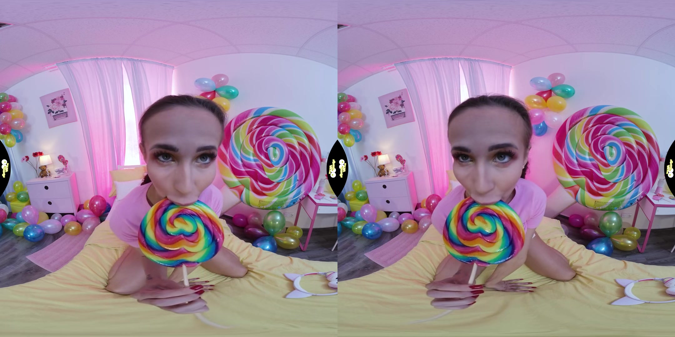 Sweet Lollipop; Busty Babe Solo Masturbation - SexLikeReal