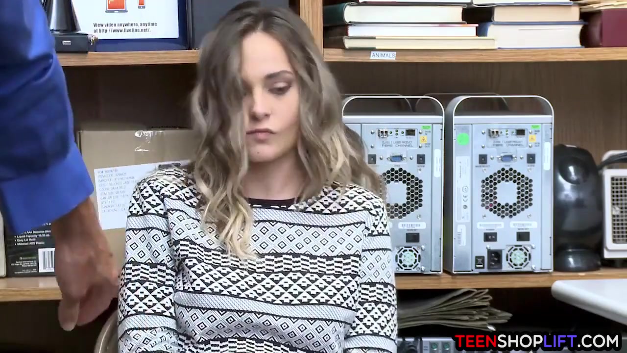 Perky teen 18+ Thief Busted By A Big Dick Security Guard