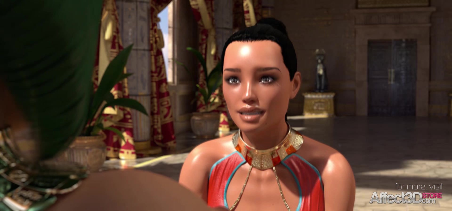 Ebony and blonde futanari babes entertaining the Egyptian princess