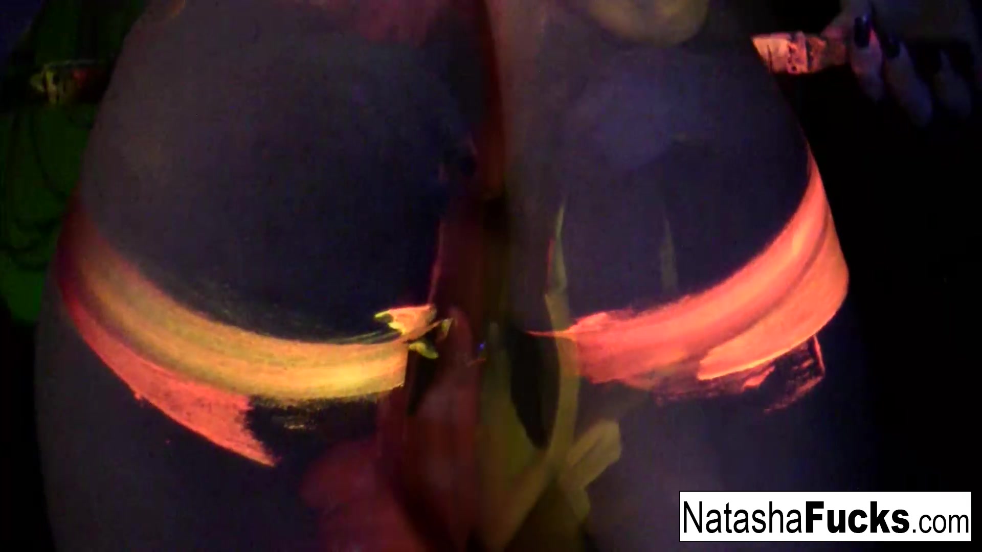 Natasha Nice in Busty Natasha Shoots A Fun And Sexy Black Light Video - NatashaNice