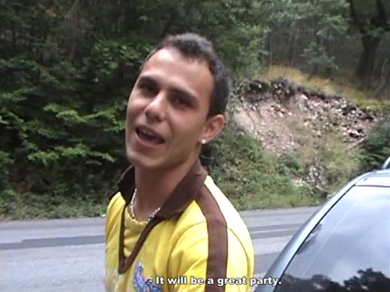 Blond fuck in the woods near the road