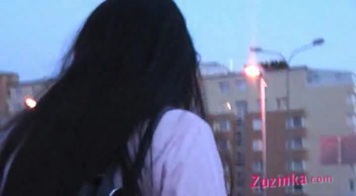 Amateur Zuzinka with dildo inside pussy in public