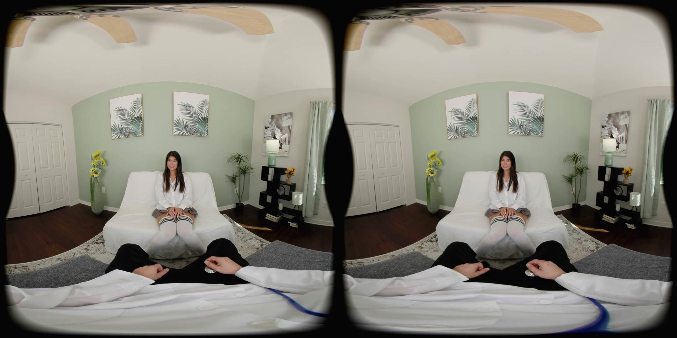 Doc Teaches Petite Brunette How To Cum