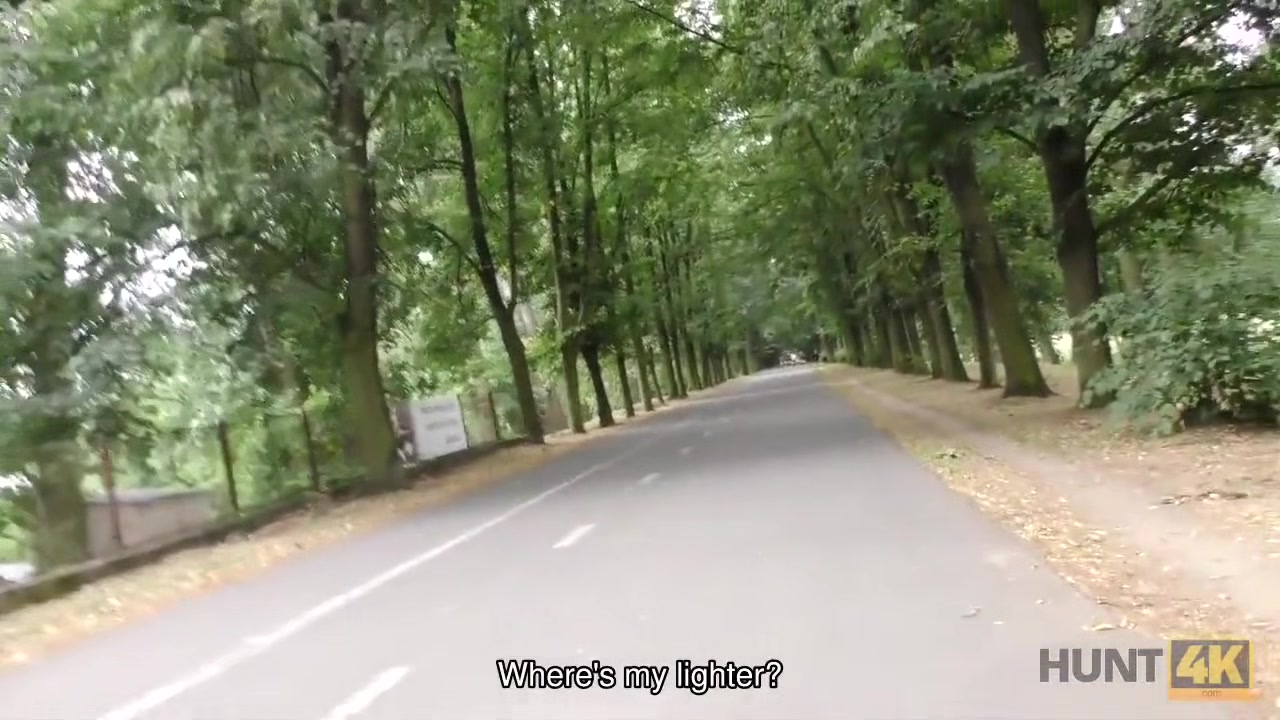 HUNT4K. Outstanding brunette girl gets nailed in the public park