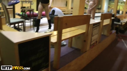 Brunette Hair group-fucked with 2 rods twhorugh holes in her tights