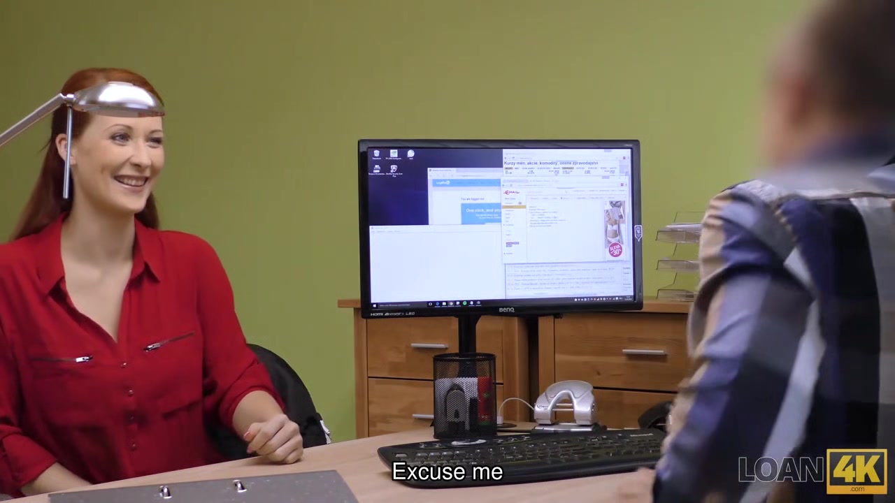 LOAN4K. Agent in credit company loves boobs of his gorgeous customer
