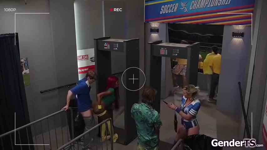 Trans Anal Reamed At Security Checkpoint With Adira Allure And Lola Morena