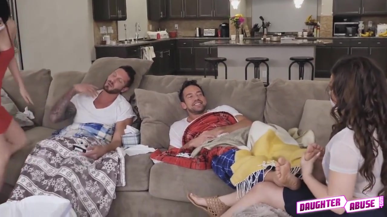 Alex And Kimber Work Their Way Down To Their Step dads Cocks
